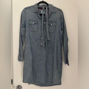Denim dress with belt